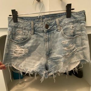 American Eagle- distressed denim shorts